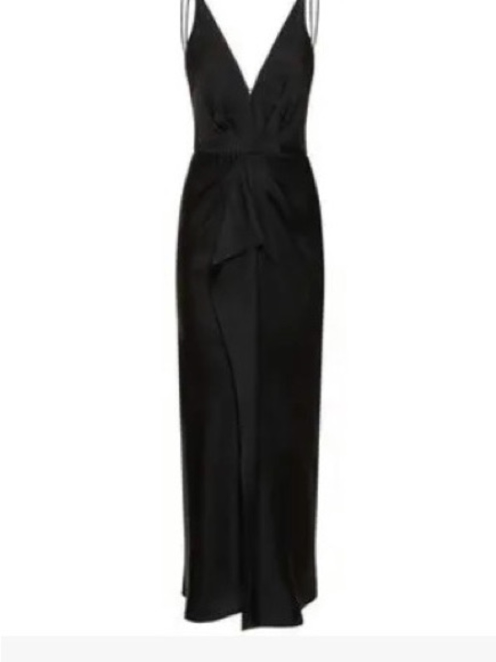 Simkhai Giana Draped Satin Gown in Black